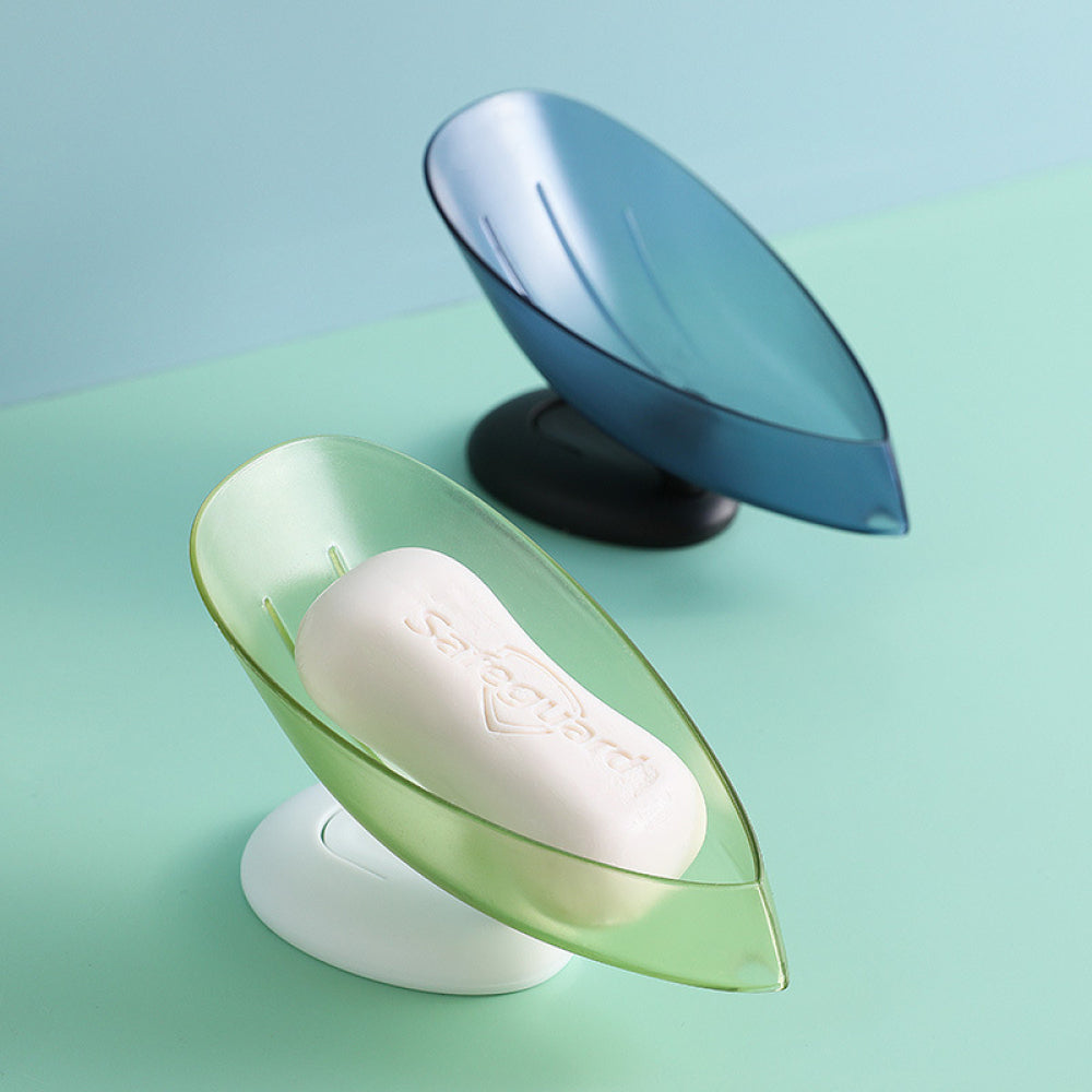 Leaf Shape Soap Box Drain Soap Holder Box Bathroom Accessories