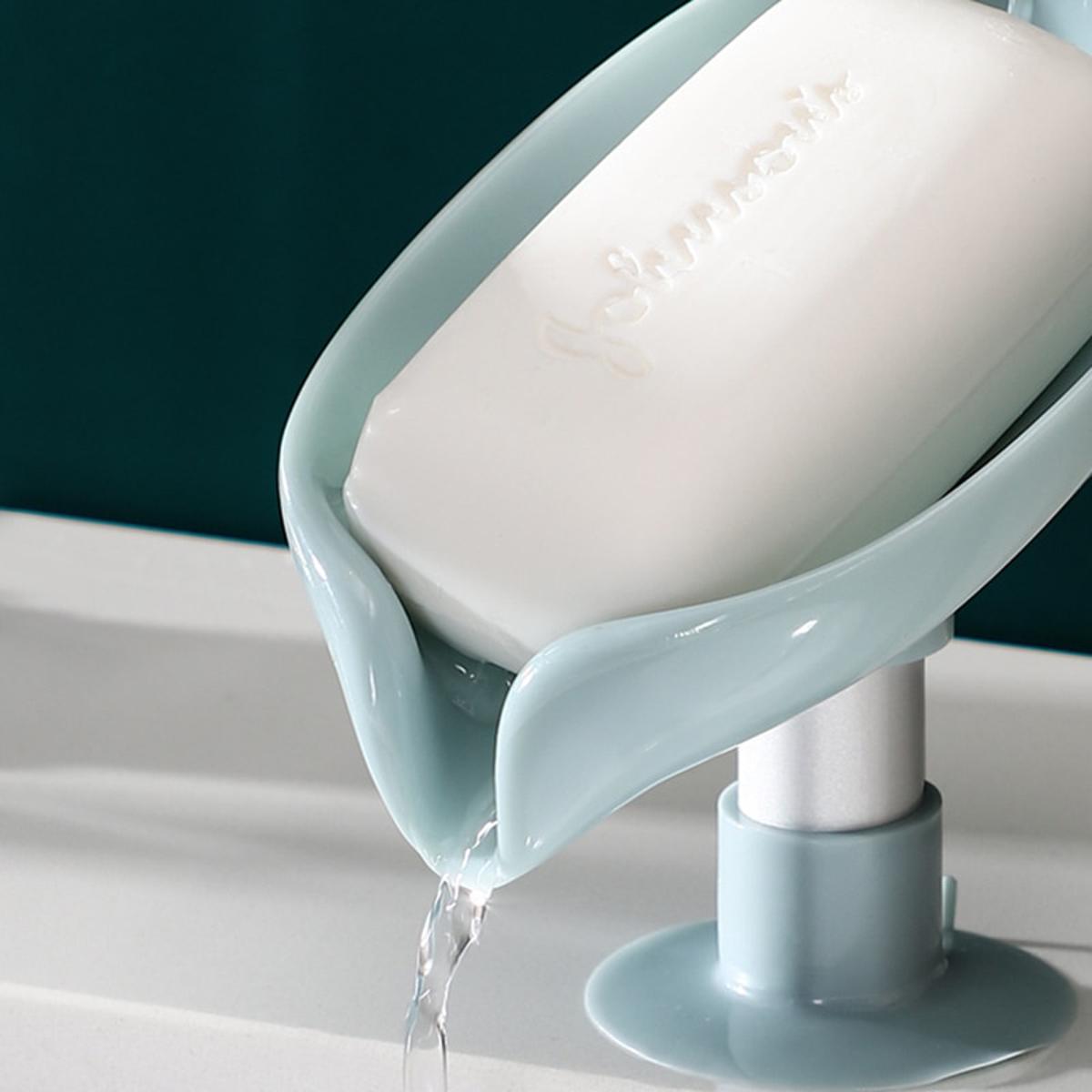 Leaf Shape Soap Box Drain Soap Holder Box Bathroom Accessories