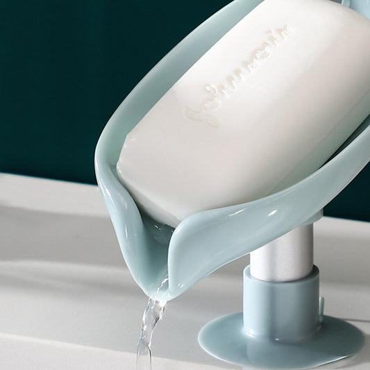 Leaf Shape Soap Box Drain Soap Holder Box Bathroom Accessories